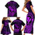 hawaii-family-matching-short-sleeve-bodycon-dress-and-hawaiian-shirt-hammerhead-shark-tattoo-mix-polynesian-plumeria-purple-version