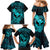 hawaii-family-matching-mermaid-dress-and-hawaiian-shirt-hammerhead-shark-tattoo-mix-polynesian-plumeria-turquoise-version