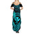 hawaii-family-matching-summer-maxi-dress-and-hawaiian-shirt-hammerhead-shark-tattoo-mix-polynesian-plumeria-turquoise-version