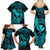 hawaii-family-matching-summer-maxi-dress-and-hawaiian-shirt-hammerhead-shark-tattoo-mix-polynesian-plumeria-turquoise-version