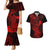 hawaii-couples-matching-mermaid-dress-and-hawaiian-shirt-hammerhead-shark-tattoo-mix-polynesian-plumeria-red-version