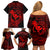 hawaii-family-matching-off-shoulder-short-dress-and-hawaiian-shirt-hammerhead-shark-tattoo-mix-polynesian-plumeria-red-version