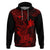 Hawaii Hoodie Hammerhead Shark Tattoo Mix Polynesian Plumeria Red Version LT14 Pullover Hoodie Red - Polynesian Pride