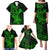 Hawaii Family Matching Puletasi Dress and Hawaiian Shirt Hammerhead Shark Tattoo Mix Polynesian Plumeria Green Version LT14 - Polynesian Pride