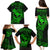 Hawaii Family Matching Puletasi Dress and Hawaiian Shirt Hammerhead Shark Tattoo Mix Polynesian Plumeria Green Version LT14 - Polynesian Pride