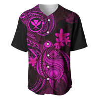 Hawaii Baseball Jersey Turtle Mix Polynesian Plumeria Pink Version LT14 Pink - Polynesian Pride