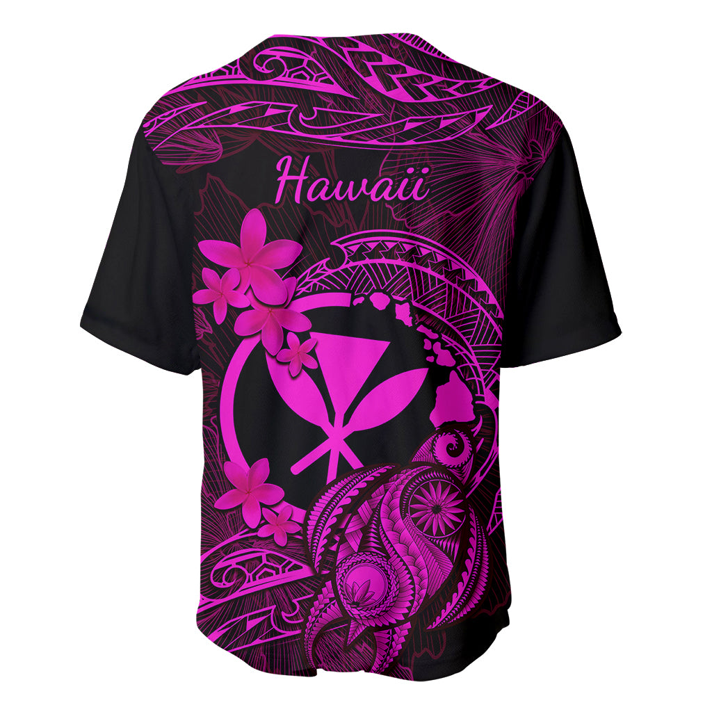 Hawaii Baseball Jersey Turtle Mix Polynesian Plumeria Pink Version LT14 - Polynesian Pride
