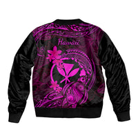 Hawaii Bomber Jacket Turtle Mix Polynesian Plumeria Pink Version LT14 - Polynesian Pride