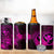 Hawaii 4 in 1 Can Cooler Tumbler Turtle Mix Polynesian Plumeria Pink Version