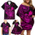 hawaii-family-matching-off-shoulder-short-dress-and-hawaiian-shirt-turtle-mix-polynesian-plumeria-pink-version