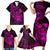 hawaii-family-matching-short-sleeve-bodycon-dress-and-hawaiian-shirt-turtle-mix-polynesian-plumeria-pink-version