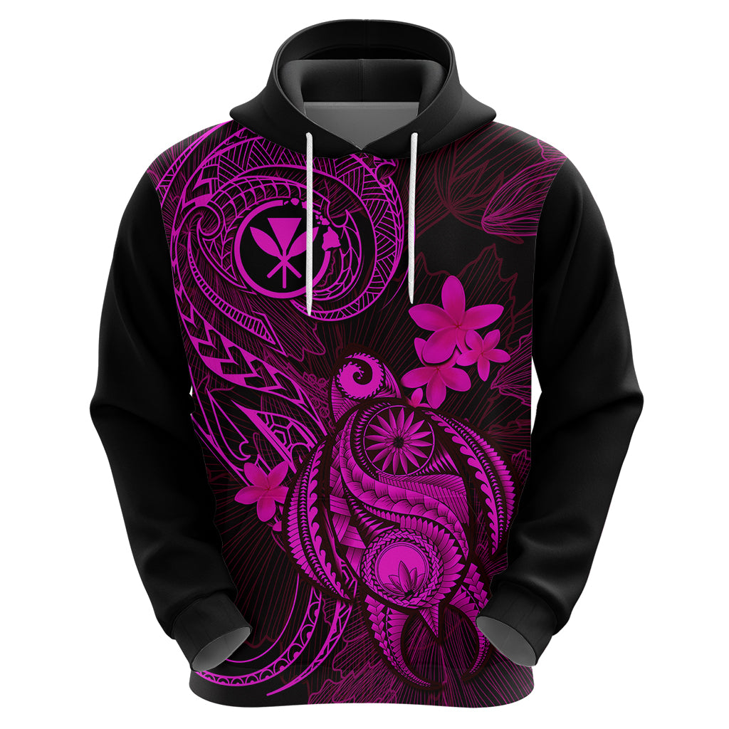 Hawaii Hoodie Turtle Mix Polynesian Plumeria Pink Version LT14 - Polynesian Pride