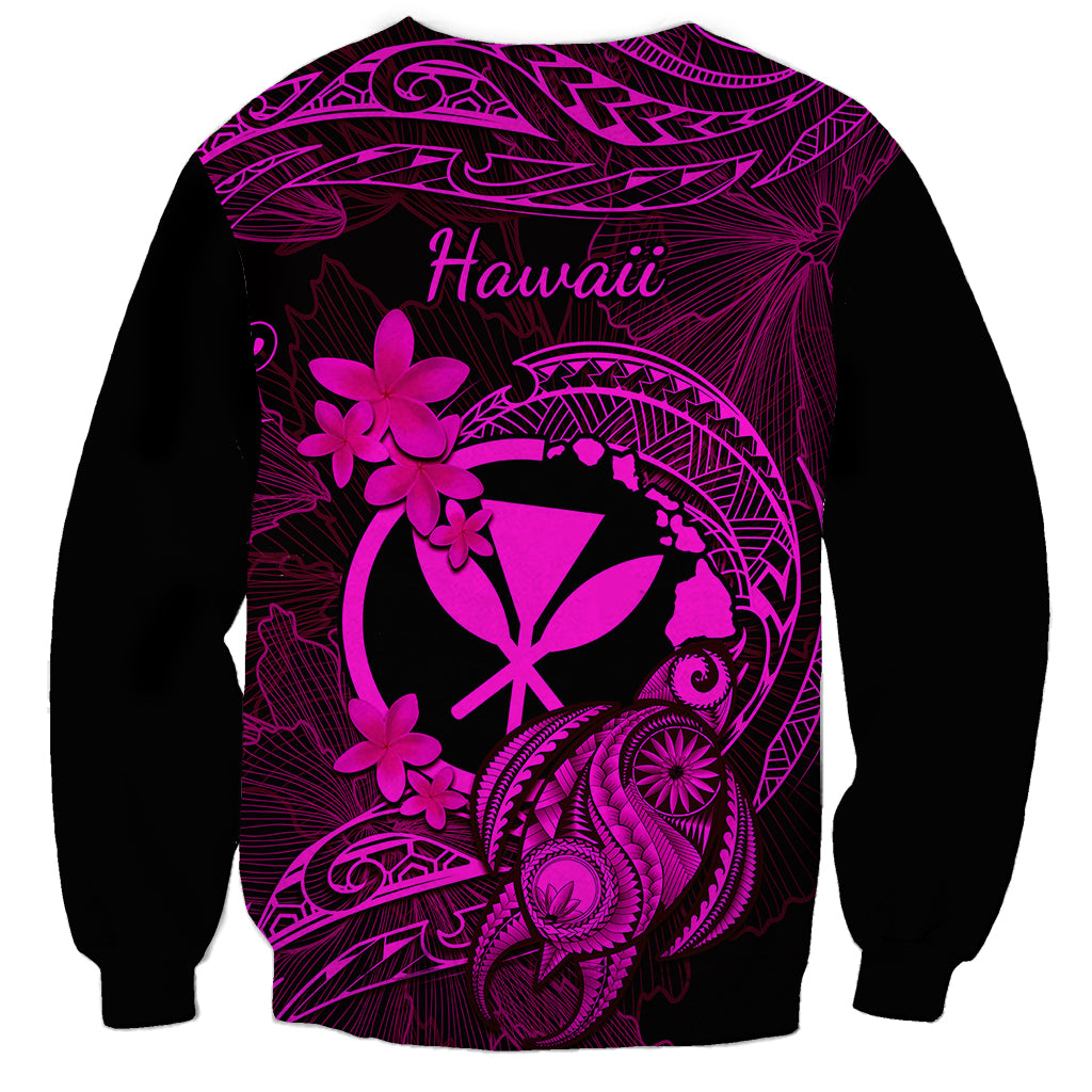 Hawaii Sweatshirt Turtle Mix Polynesian Plumeria Pink Version LT14 - Polynesian Pride