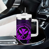 Hawaii Tumbler With Handle Turtle Mix Polynesian Plumeria Purple Version LT14 - Polynesian Pride