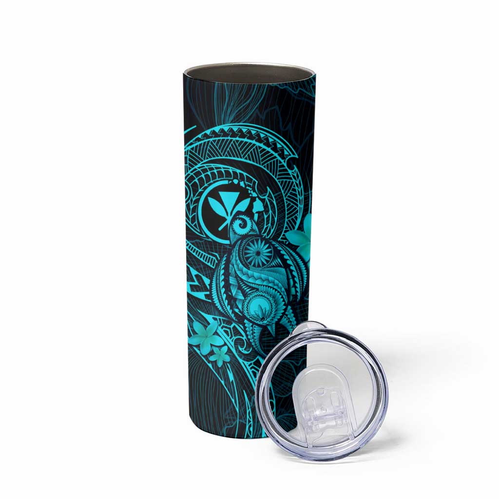 Hawaii Skinny Tumbler Turtle Mix Polynesian Plumeria Turquoise Version LT14 - Polynesian Pride