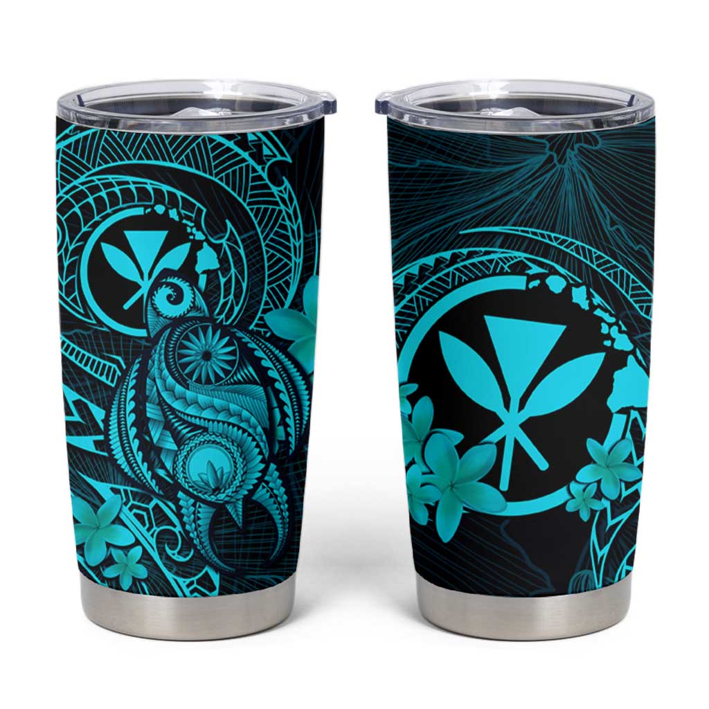 Hawaii Tumbler Cup Turtle Mix Polynesian Plumeria Turquoise Version LT14 Turquoise - Polynesian Pride