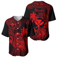 Hawaii Baseball Jersey Turtle Mix Polynesian Plumeria Red Version LT14 - Polynesian Pride