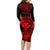 hawaii-family-matching-long-sleeve-bodycon-dress-and-hawaiian-shirt-turtle-mix-polynesian-plumeria-red-version