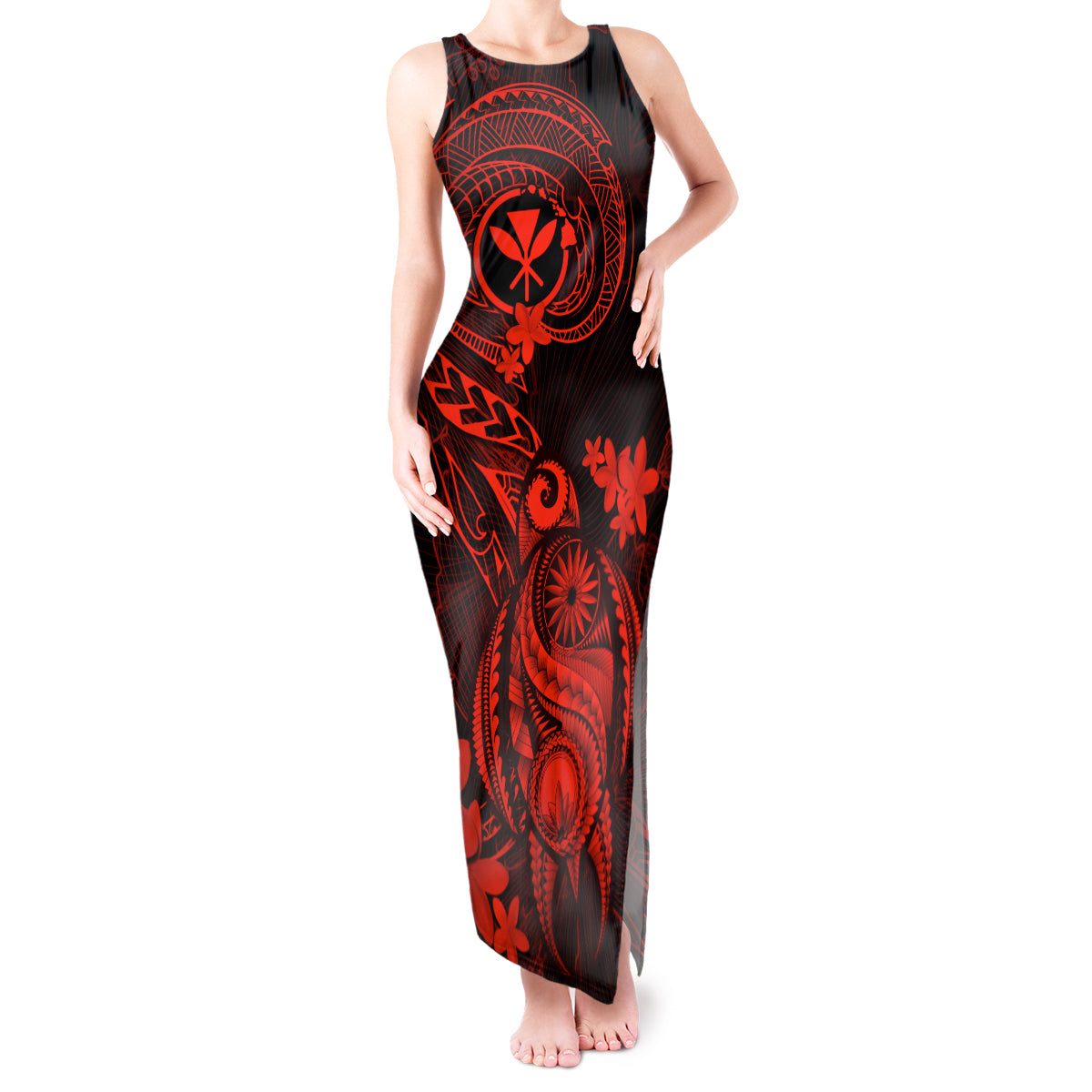 hawaii-tank-maxi-dress-turtle-mix-polynesian-plumeria-red-version