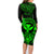 hawaii-family-matching-long-sleeve-bodycon-dress-and-hawaiian-shirt-turtle-mix-polynesian-plumeria-green-version