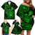 hawaii-family-matching-off-shoulder-short-dress-and-hawaiian-shirt-turtle-mix-polynesian-plumeria-green-version