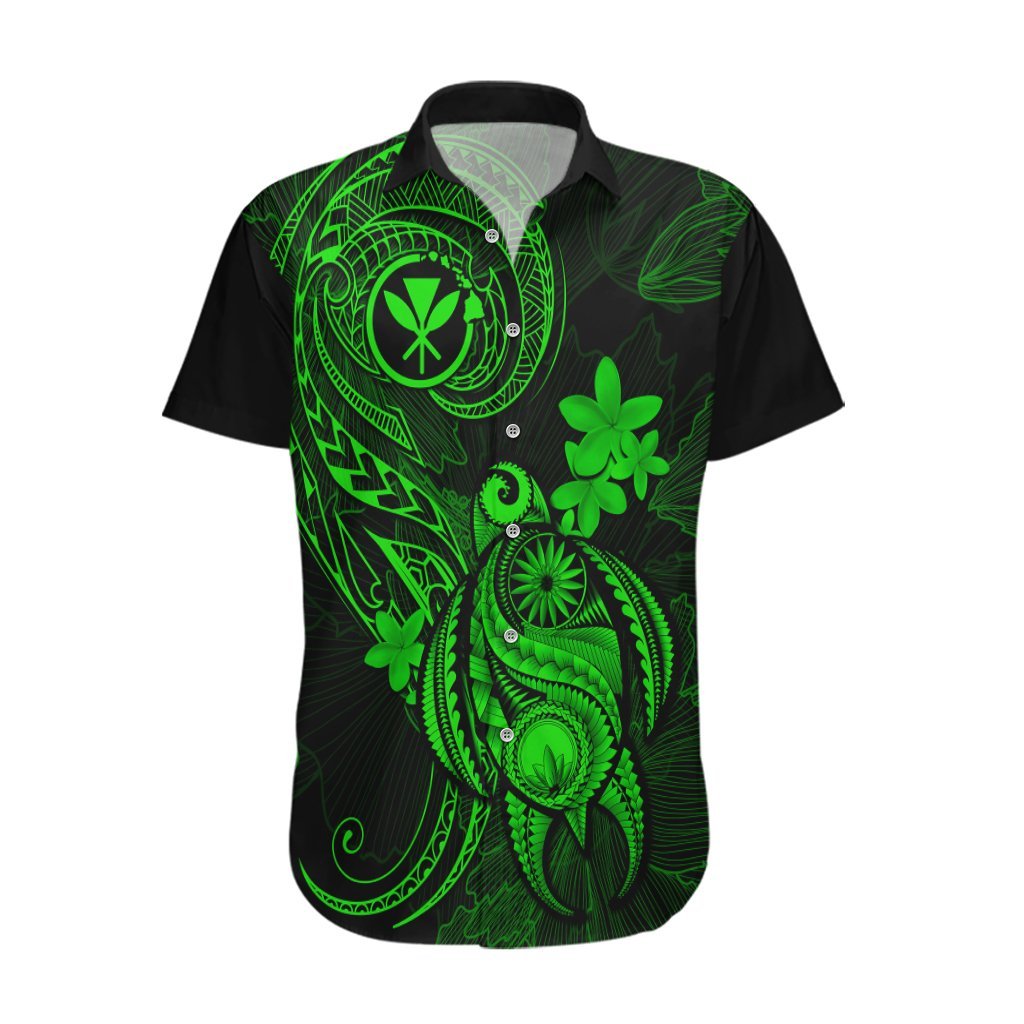 Hawaii Hawaiian Shirt Turtle Mix Polynesian Plumeria Green Version LT14 Green - Polynesian Pride