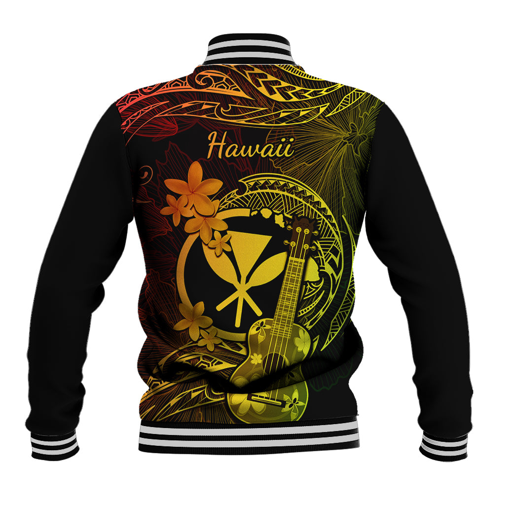 Hawaii Baseball Jacket Ukulele Mix Polynesian Plumeria Reggae Version LT14 - Polynesian Pride