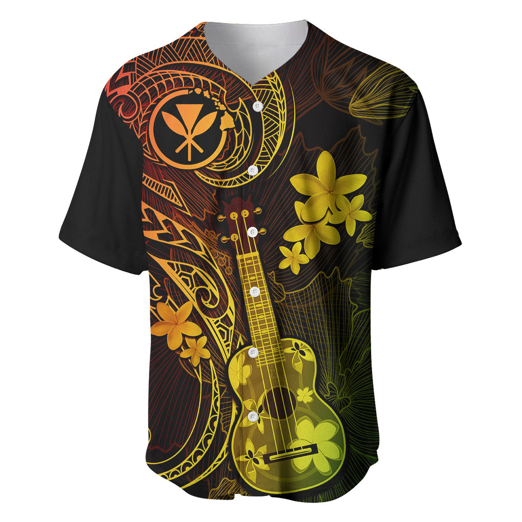 Hawaii Baseball Jersey Ukulele Mix Polynesian Plumeria Reggae Version LT14 Reggae - Polynesian Pride