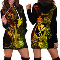 Hawaii Hoodie Dress Ukulele Mix Polynesian Plumeria Reggae Version LT14 - Polynesian Pride