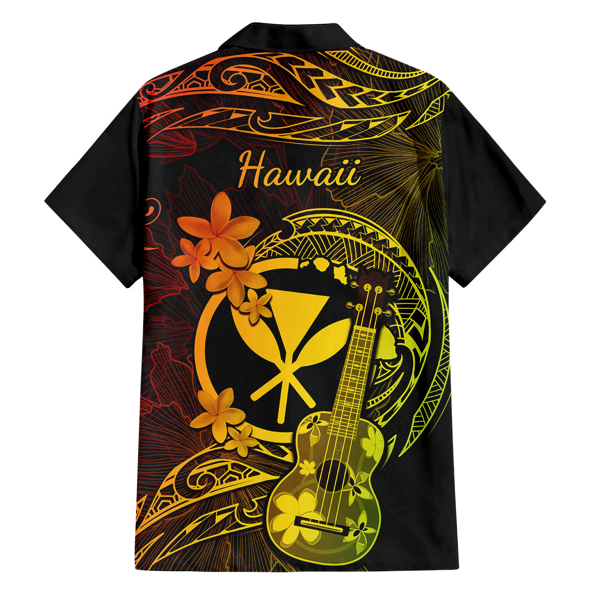 Hawaii Kid Hawaiian Shirt Ukulele Mix Polynesian Plumeria Reggae Version LT14 - Polynesian Pride