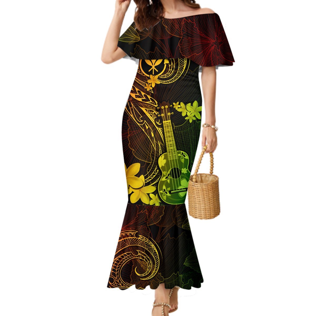 Hawaii Mermaid Dress Ukulele Mix Polynesian Plumeria Reggae Version LT14 Women Reggae - Polynesian Pride