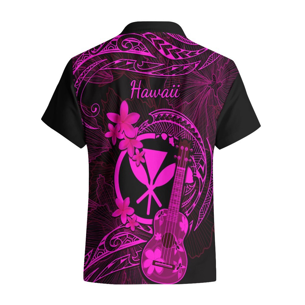 Hawaii Hawaiian Shirt Ukulele Mix Polynesian Plumeria Pink Version LT14 - Polynesian Pride