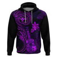 Hawaii Hoodie Ukulele Mix Polynesian Plumeria Purple Version LT14 Pullover Hoodie Purple - Polynesian Pride