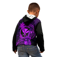 Hawaii Kid Hoodie Ukulele Mix Polynesian Plumeria Purple Version LT14 - Polynesian Pride
