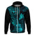 Hawaii Hoodie Ukulele Mix Polynesian Plumeria Turquoise Version LT14 Zip Hoodie Turquoise - Polynesian Pride