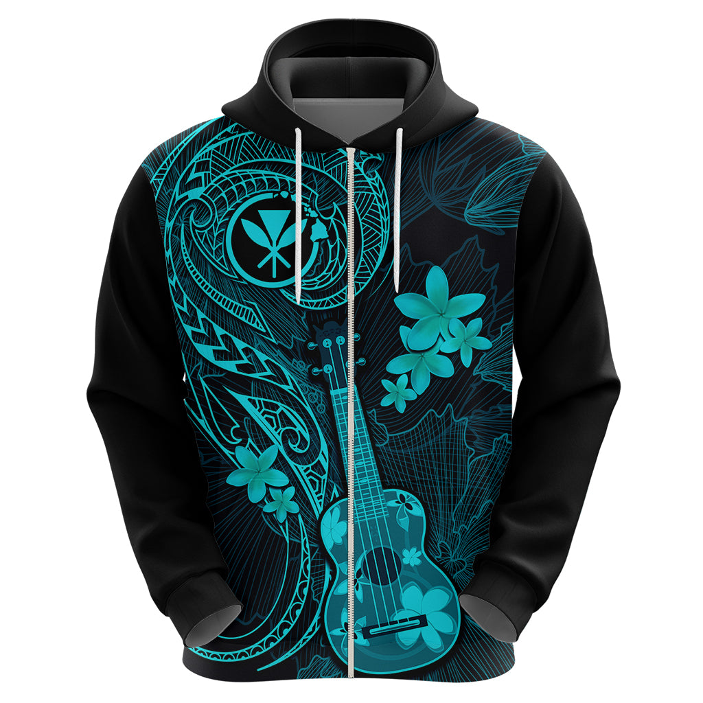 Hawaii Hoodie Ukulele Mix Polynesian Plumeria Turquoise Version LT14 - Polynesian Pride