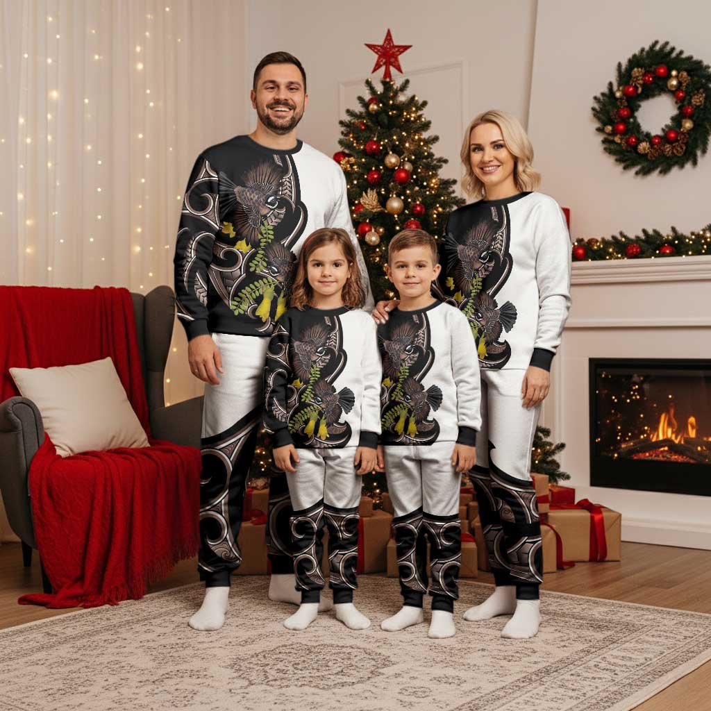 New Zealand Valentines Day Christmas Pajama Set Piwakawaka Lovers Maori Koru Tattoo LT14 - Polynesian Pride