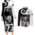 Custom New Zealand Silver Fern Rugby Couples Matching Long Sleeve Bodycon Dress and Long Sleeve Button Shirts Go Champions NZ All Black Maori Koru LT14 Black - Polynesian Pride