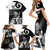 Custom New Zealand Silver Fern Rugby Family Matching Short Sleeve Bodycon Dress and Hawaiian Shirt Go Champions NZ All Black Maori Koru LT14 - Polynesian Pride