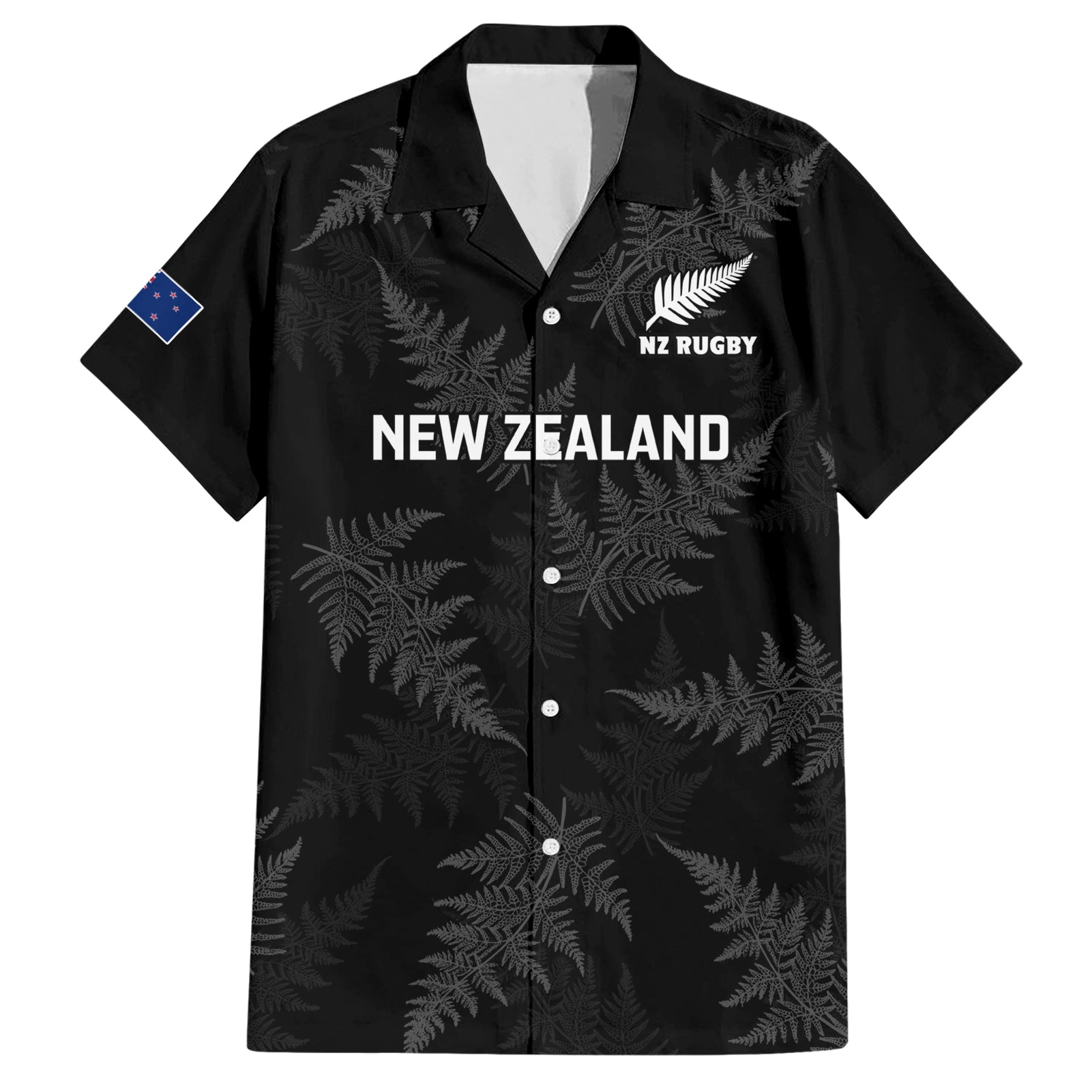 New Zealand Silver Fern Rugby Hawaiian Shirt 2023 Go Aotearoa Champions World Cup LT14 Black - Polynesian Pride