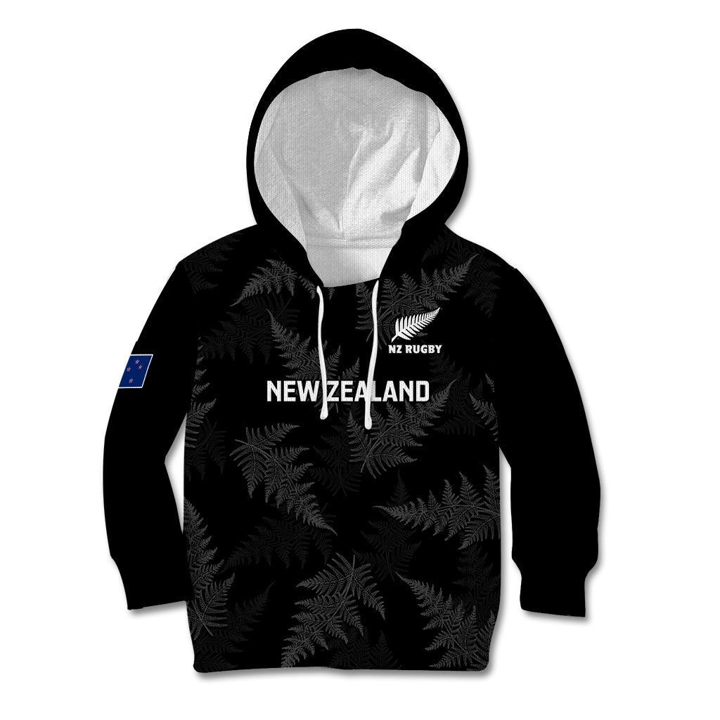 New Zealand Silver Fern Rugby Kid Hoodie 2023 Go Aotearoa World Cup LT14 Hoodie Black - Polynesian Pride