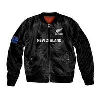 Custom New Zealand Silver Fern Rugby Bomber Jacket 2023 Go Aotearoa Champions World Cup LT14 Unisex Black - Polynesian Pride