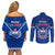 Samoa Rugby Couples Matching Off Shoulder Short Dress and Long Sleeve Button Shirts 2023 Go Manu Samoa LT14 - Polynesian Pride