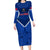 Samoa Rugby Long Sleeve Bodycon Dress 2023 Go Manu Samoa LT14 Long Dress Blue - Polynesian Pride