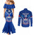 Custom Samoa Rugby Couples Matching Mermaid Dress and Long Sleeve Button Shirts 2023 Go Manu Samoa LT14 - Polynesian Pride