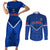 Custom Samoa Rugby Couples Matching Short Sleeve Bodycon Dress and Long Sleeve Button Shirts 2023 Go Manu Samoa LT14 Blue - Polynesian Pride