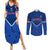 Custom Samoa Rugby Couples Matching Summer Maxi Dress and Long Sleeve Button Shirts 2023 Go Manu Samoa LT14 Blue - Polynesian Pride