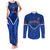 Custom Samoa Rugby Couples Matching Tank Maxi Dress and Long Sleeve Button Shirts 2023 Go Manu Samoa LT14 Blue - Polynesian Pride