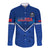 Custom Samoa Rugby Long Sleeve Button Shirt 2023 Go Manu Samoa LT14 Unisex Blue - Polynesian Pride