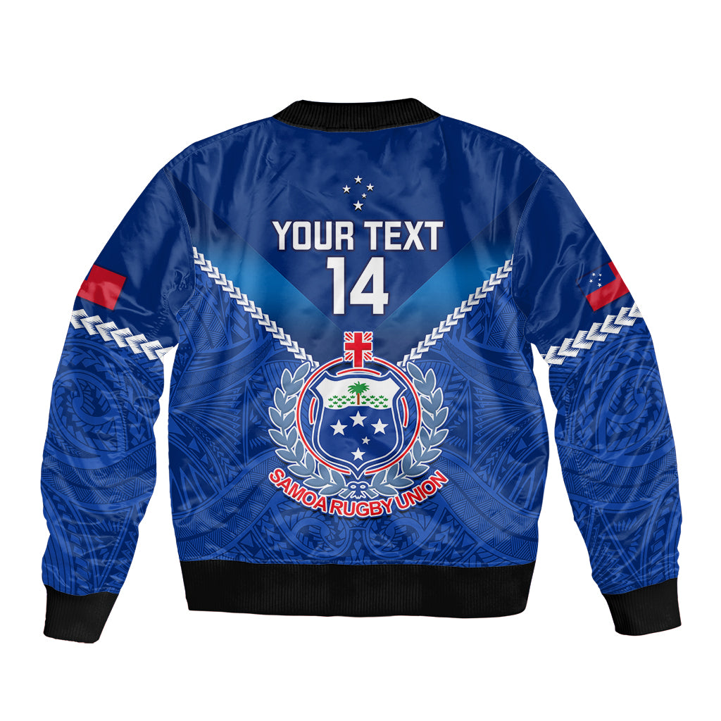 Custom Samoa Rugby Sleeve Zip Bomber Jacket 2023 Go Manu Samoa LT14 - Polynesian Pride